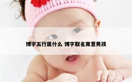博字五行属什么 博字取名寓意男孩